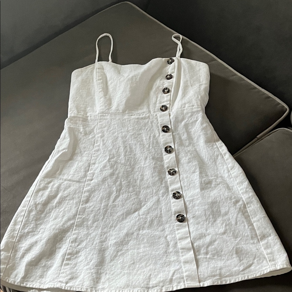 Copper Key White Button-Accent Mini Dress